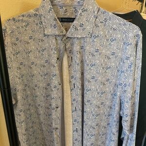 Marcello modern fit men's button up floral shirt